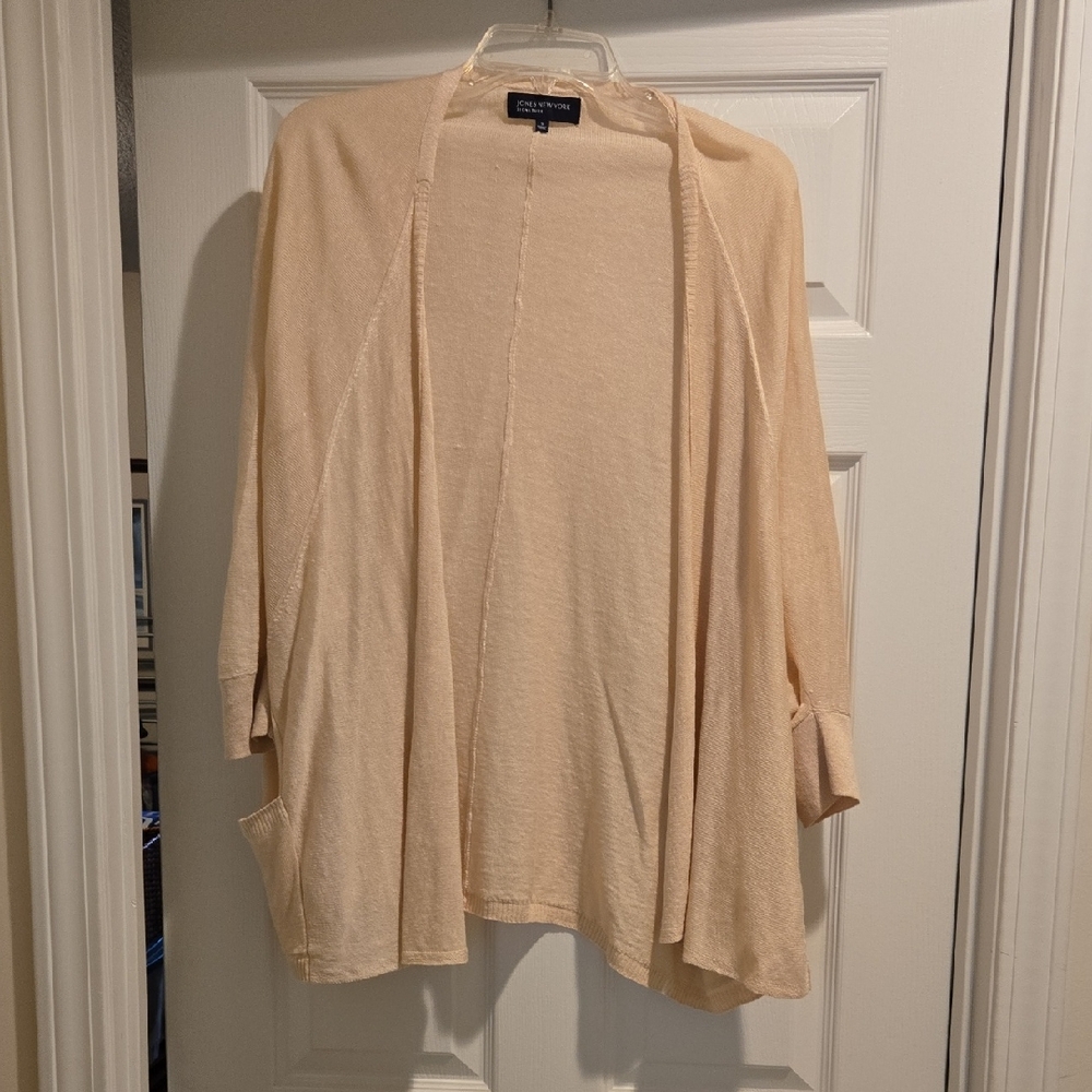 Jones New York Cream Open Cardigan